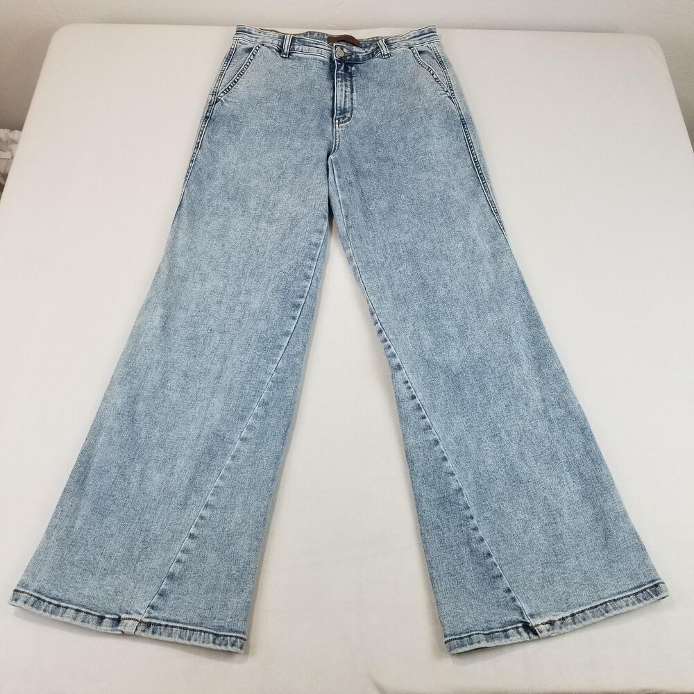 Judy Blue Retro Wide Leg Jeans 13/31 Light Wash High Rise Stretch Denim